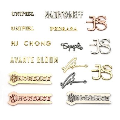 Metal Letters Bag Logo Plates Custom Letter Metal Logo Labels For Fashion Handbags