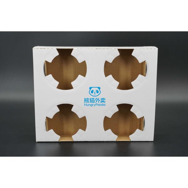 Factory Wholesale Custom Coffee Cardboard Cup Holders Eco Friendly Boba Bubble Tea Paper Cup Holder Tray