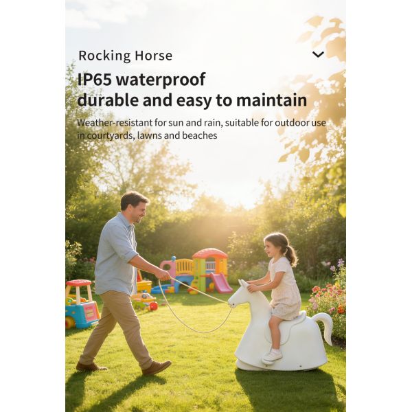 Pull-Along Rocking Horse Toy for Toddlers, 2-in-1 Ride-On & Rocking Horse, Eco-Friendly PE Material, Safe Baby Ride-On Toy for Indoor & Outdoor Play