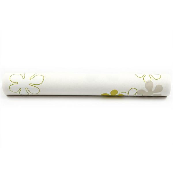 Japanese Style Durable Asian Inspired Wallpaper With Green Embossed Bloom