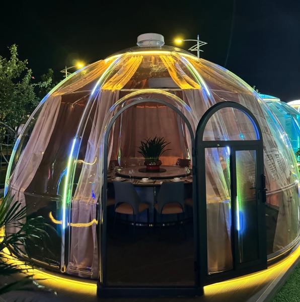 Prefab Cabin House Restaurant Transparent Bubble House Glamping Dome Tents for Events