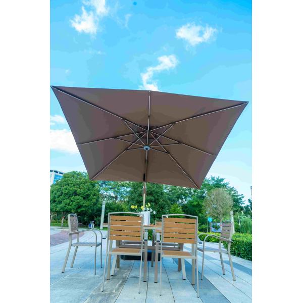 Outdoor Poly Wooden Dining Table And Chairs Plastic Wood Patio Table And Chair Set 5 Pieces Set