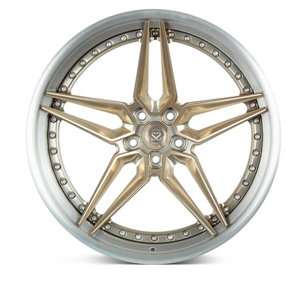 20 Inch Gloss Gold Painted 2 Pieces Wheel For Porsche 718 For Luxury Car