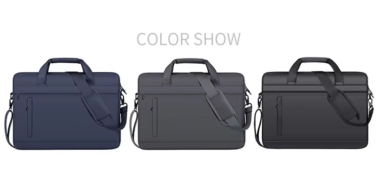 For Laudtec Portable Business Waterproof Laptop Bag 15.6 Inch Pu Leather Nylon Briefcase Multi-Size Compatible Commuting Carrier Wholesale OEM/ODM/Private Label