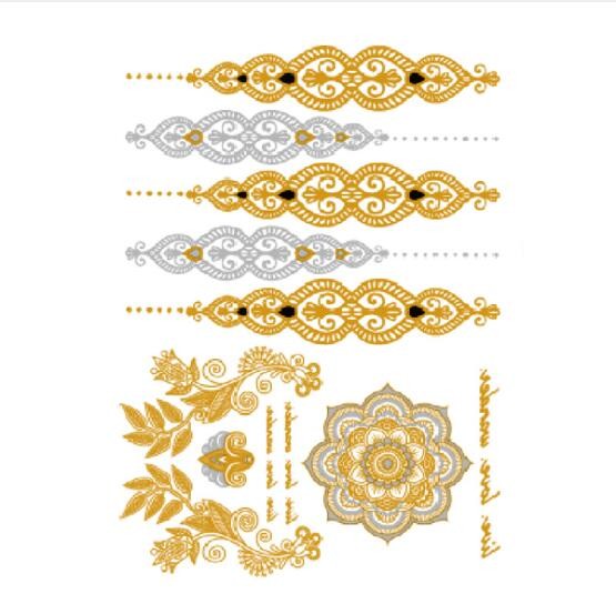Gold Metallic Matte Lamination Body Tattoo Sticker
