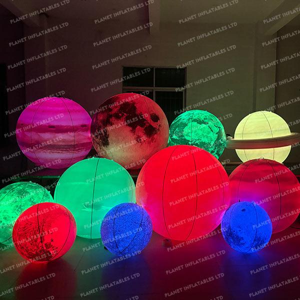 Advertising Led Party Decorations Inflatable Hanging Planets Balls Planet Balloon for Decoration