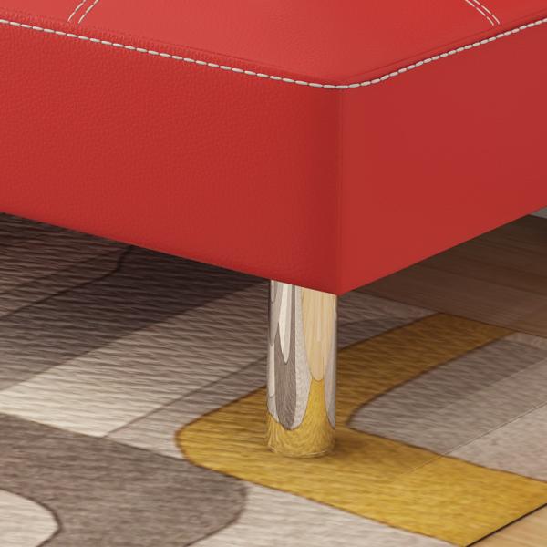 Faux Leather Convertible Sofa Bed For Living Room