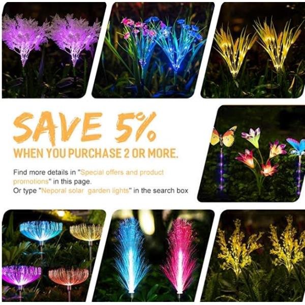 Multi Color 75cm 1.2V Decorative Solar Garden Stake Lights