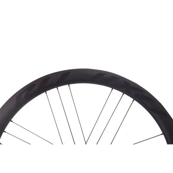 700C Road Disc Brake Carbon Fiber Bicycle Wheel Set 45mm/50mm Center Lock Titanium 24H by RUJIXU