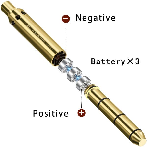 Brass Bore Sight Lasercal 243/6mm Red Dot Boresighter With Extra Batteries