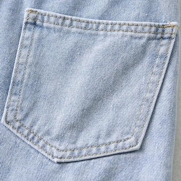 Short élevé de denim de taille de cru européen d'été adapté aux besoins du client par usine