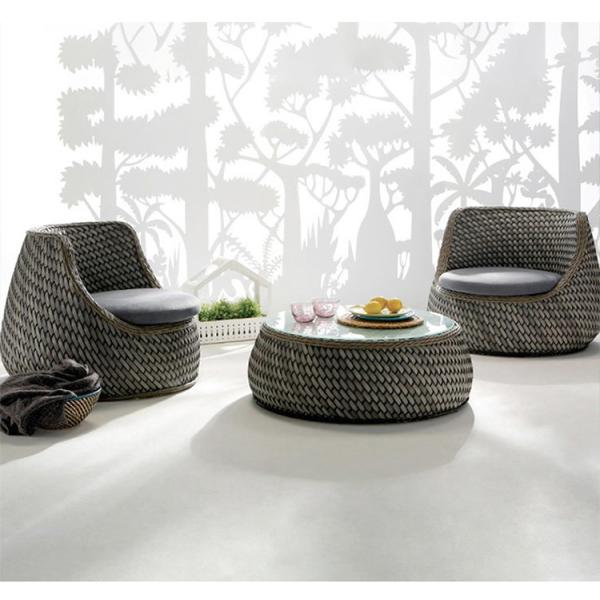 High-End Hand Knitted Chair Outdoor Villa Hotel Garden PE Rattan Sofa And Table Set