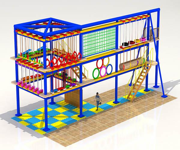 Multilevel Adventure Rope Course Outdoor With Balance Bridge