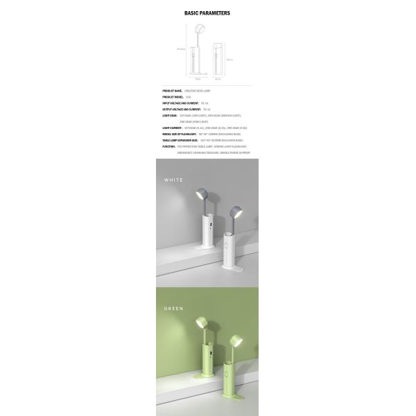 Portable LED Desk Lamp 5W Rechargeable Table Lamp with Support Dimmer and Light Source