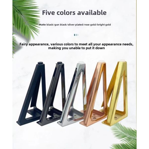 Wanjusheng Iron Feet TV Cabinet Metal Table Sofa Legs 15cm Triangular Design Matte Black Gold Furniture Legs