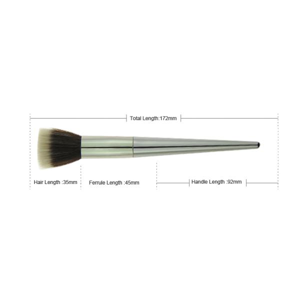Stainless Metal Handle Concealer Foundation Makeup Brush With Gold Aluminum Handle