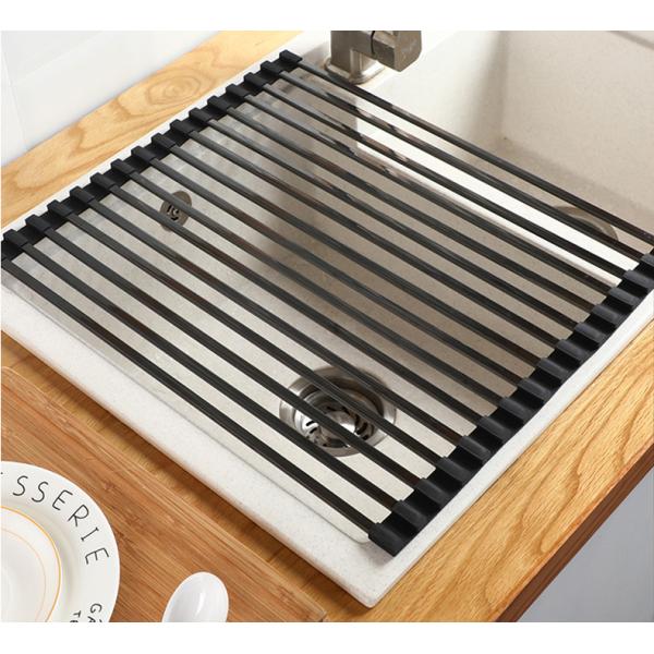 Foldable 0.97KG Steel Kitchen Basket Rack Titanium Square
