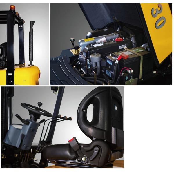 2-3T Diesel Powered Forklift Truck Counterbalance , 3 Wheel Electric Forklift