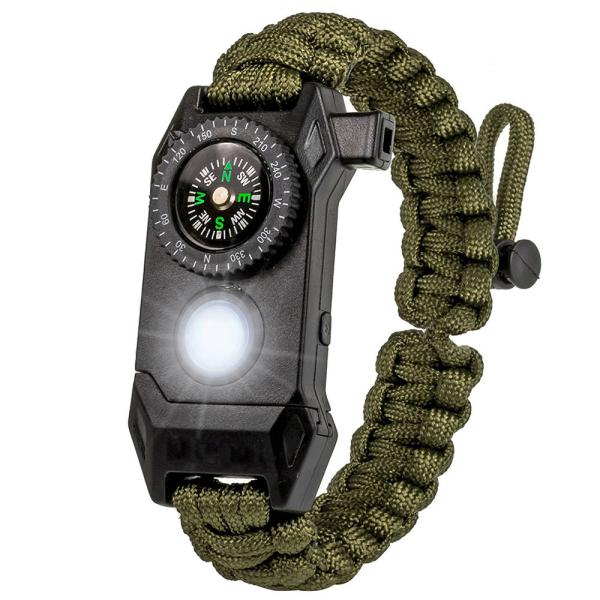 Outdoor LED light survival paracord bracelet multifunctional adjustable bracelet