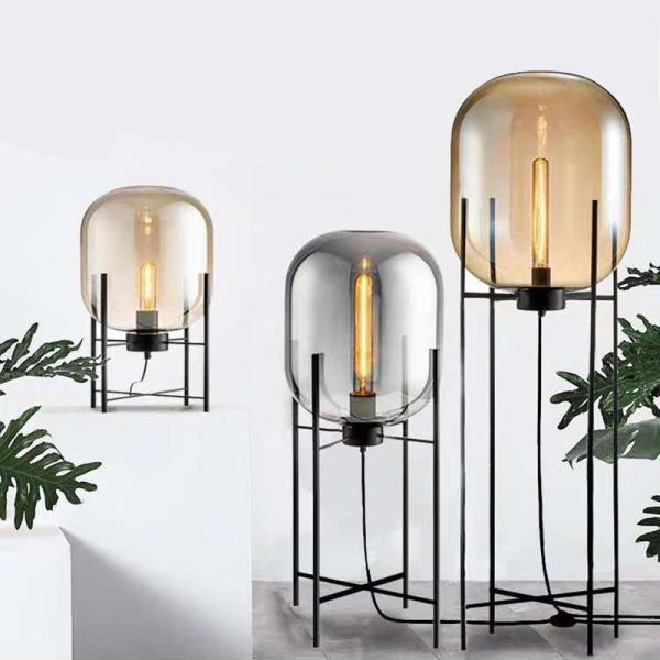 Home Deco Lighting fixtures LED Living Room Bedroom Smoke Gray Glass Standing Lamp(WH-MFL-28)
