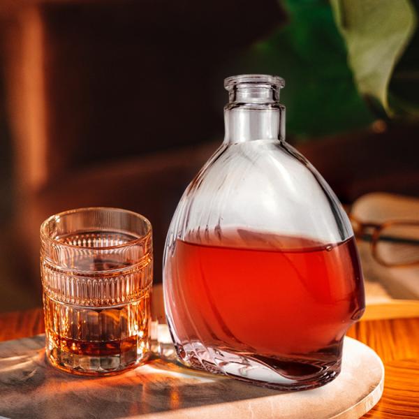 Collar Material Glass Special Shaped Glass Bottle 500ml Glass Liquor Bottles