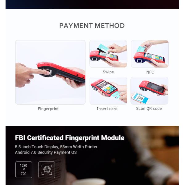 Пикселы терминала Handheld PDA 720*1280 IPS 8 POS TDS CDMA умные мега