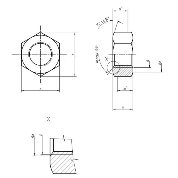 High Strength Black Carbon Steel Hex Nut EN14399-4 Grade 10 With Hv