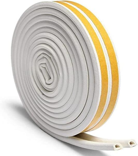EPDM Rubber Self Stick Weather Seal Tape D-Section 5/16 W 1/4 T 17 Ft L Black