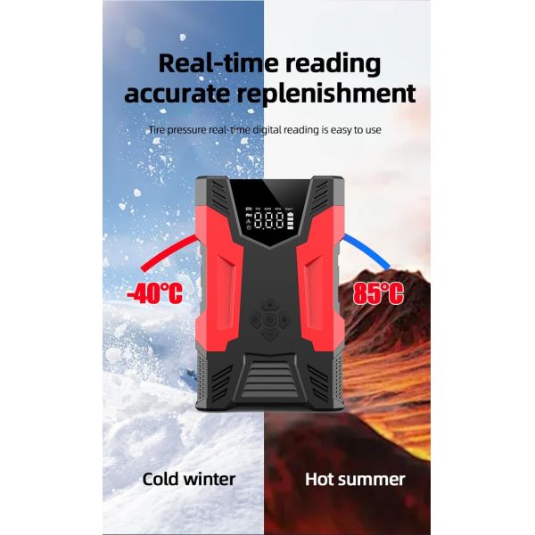 12V Mini Portable Jump Starter 3000A Car Jump Starter With Air Compressor