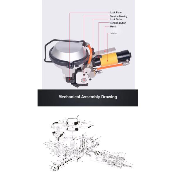 Handheld Combination Pneumatic 16mm 19mm Steel Strap Buckled Strapping Machine with 460*250*160MM Packing Type Wooden Box