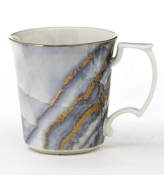 Marble design high-end cup and saucer gift set porcelain coffee tea cups and saucers