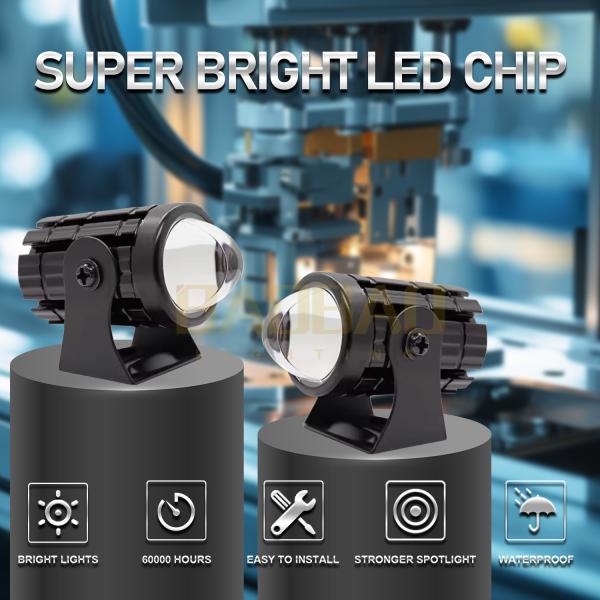 2pcs White Yellow Dual Color Aluminum Mini Driving Fog Light Available For Motorcycle