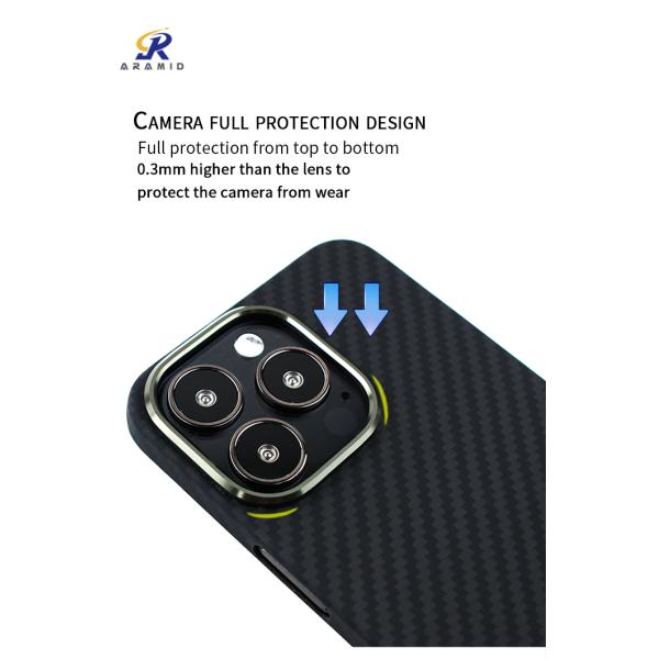 iPhone 14 случая телефона волокна углерода легковеса 10g Кевлара, крышка волокна Aramid мобильная