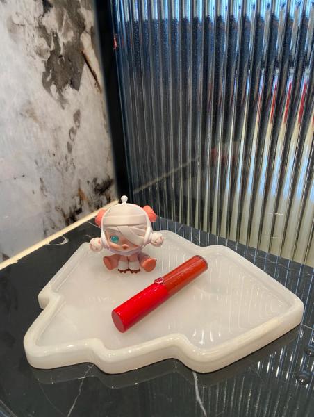 Art Tray de árbol de mármol blanco de nieve   Luxo artesanal para elegancia atemporal y sofisticación versátil