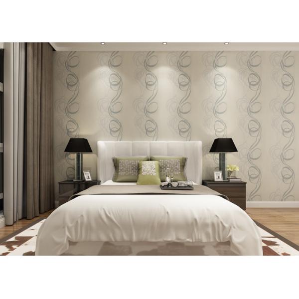 Embossed Asian Inspired Wallpaper , Leaf Pattern Washable Vinyl Wall Coverings