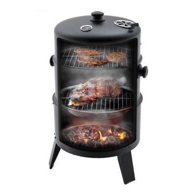 Grill au charbon à griller en acier inoxydable noir 44*53*80cm verticale 3 en 1 BBQ