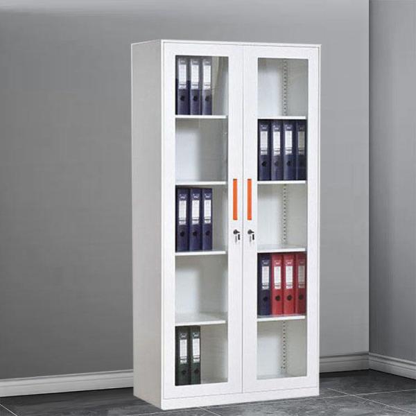 Electrostatic Powder Coating Swing Door Steel Office Cupboard KD Structural