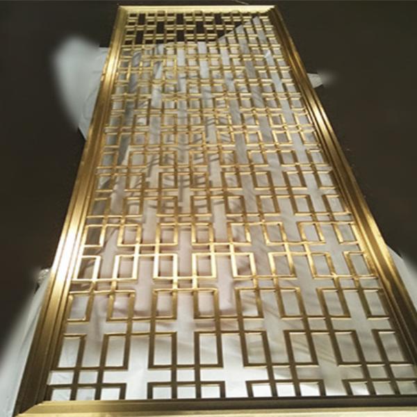 Gold Plated Indoor Laser Cut Room Divider Panels Stainless Steel
