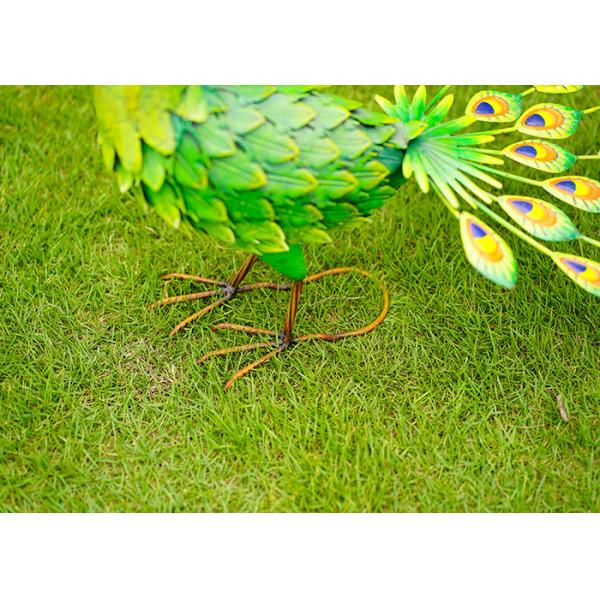 Украшение сада зеленого орнамента лужайки павлина металла современное животное