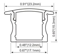 Linear lighting Aluminum profile for furniture 17x15mm mini size