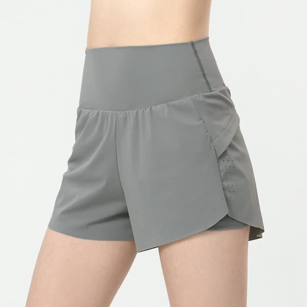 Фабрика OEM Производитель Пользовательский логотип Высокая талия Эластичная талия Быстросохнущая фитнес-шорты с защитой от опустошения