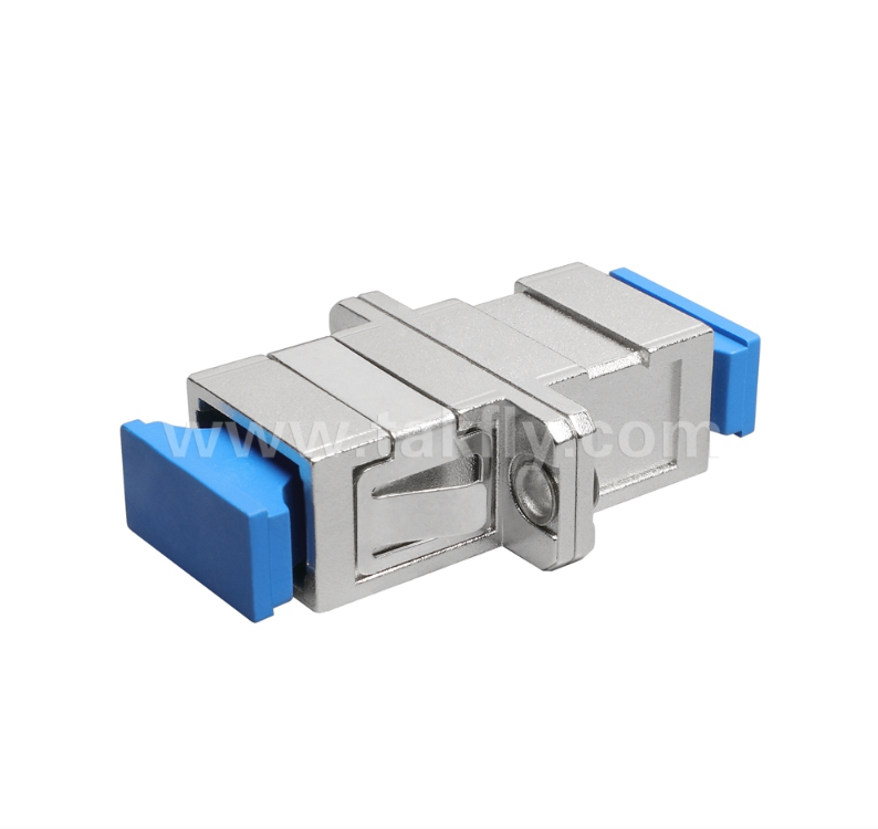 SC Simplex Metal Fiber Adapter – Durable Metal Housing, Low Insertion Loss, High & Low Temperature Resistant, for Fiber Optic Cable-to-Cable & Cable-to-Equipment Connections