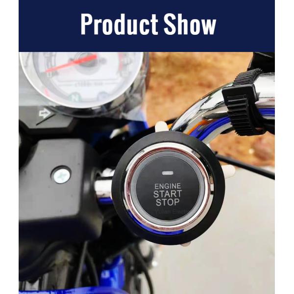 One Click Start Bluetooth Motorcycle Alarm , 12V Remote Bike Alarm IOS9001