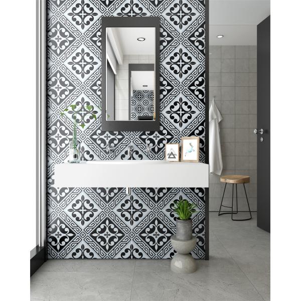 20x20cm Black Gray Ceramic Rustic Tile for Bathroom Kitchen