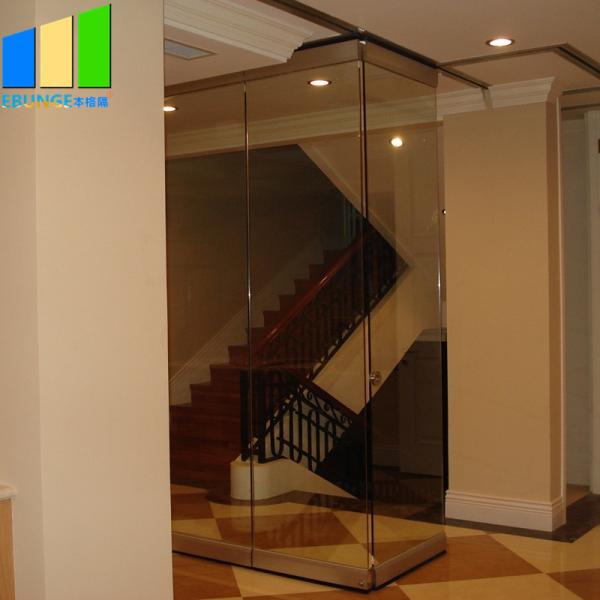 Стекла стен раздела офиса раздвижная дверь стеклянной двери передвижного складывая внешняя Фрамелесс стеклянная