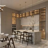 Armoires de cuisine modulaires européennes sans cadre, peinture noire brillante haut de gamme avec tiroirs à fermeture amortie