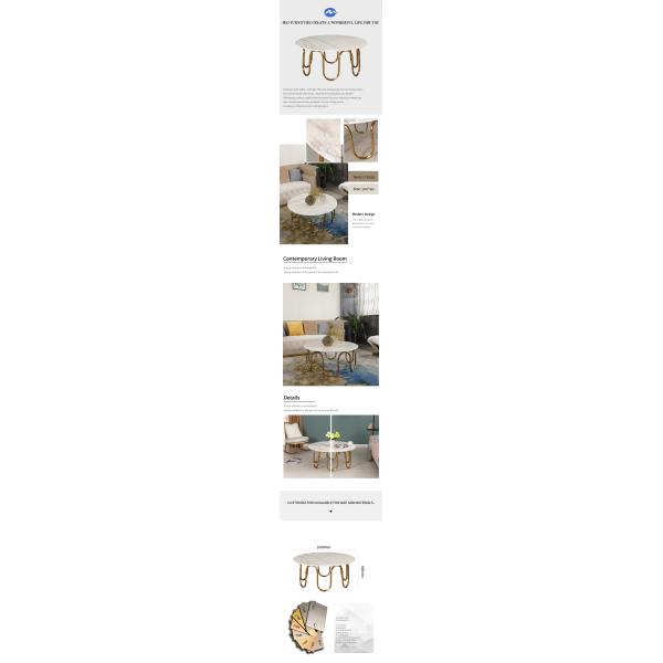 Satin White Marble Top Coffee Table Gold Stainless Steel Central Coffee Table