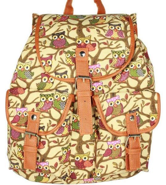 European and American style owl pattern casual fashion lady shoulder rucksack