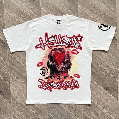 Desenho de Verão de 2024 Peso pesado de algodão Dtg Impressão camiseta unisex para homens estilo Hip Hop