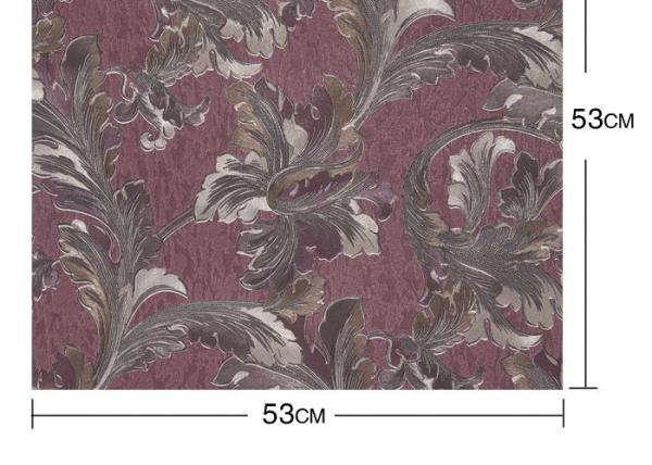 Waterproof Retro Style Wallpapers Embossed Vantage Plum Floral Pattern